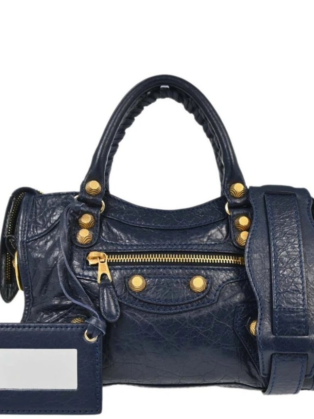Balenciaga Navy Lambskin Giant City Mini Handbag 309544.4012.C.535269 187217 - Picture 1 of 14